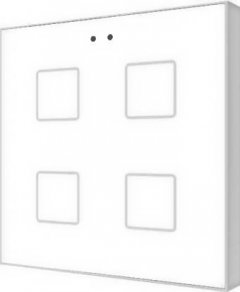 Выключатель сенсорный KNX Flat F4, 4-кнопочный, в уст. коробку, цвет глянцевый белый