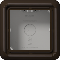 CD581ABR Коробка накладная  с рамкой, 1-кратная, коричневая