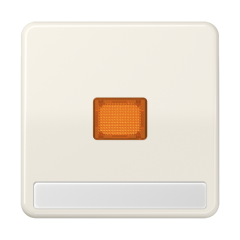 CD590NAKO Клавиша с оранжевым окошком для выключателя с подсветкой и полем для надписи; слоновая кость