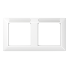 AS5820BFINAWW рамка 2-кратная горизонтальная с полем для надписи белая