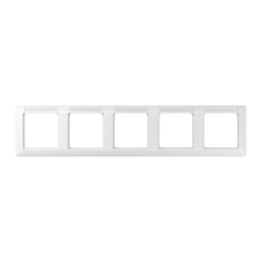 AS5850BFINAWW Рамка 5-кратная горизонтальная с полем для надписи белая