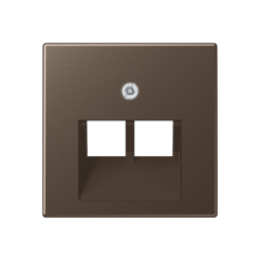 A569-2BFPLUAMO A 500,Крышка для сдвоенной телефонной и компьютерной розетки UAE, мокко