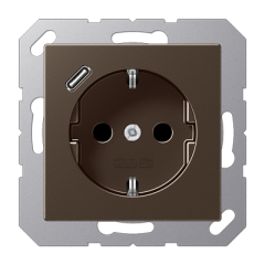 Розетка 2К+З 16А 250В~, с разъемом USB Typ C, Jung A1520-18CMO