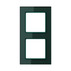 Рамка для вертикальной и горизонтальной установки, 2 поста, стекло Изумруд, Jung AC582GLSG