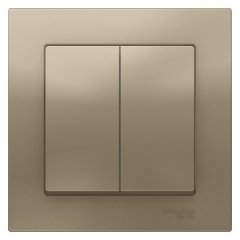 ATN000552 - AtlasDesign 2-клавишный ВЫКЛЮЧАТЕЛЬ, схема 5, 10АХ, в сборе, ШАМПАНЬ