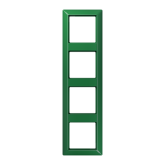 AS584BFGN Рамка 4-кратная для вертикальной и горизонтальной установки; термопласт, зеленая