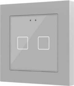 Выключатель сенсорный KNX Flat 55 X2, 2-кнопочный, цвет серебро