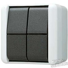 835W Сдвоенная кнопка 10AX 250V ; для накладного монтажа IP44