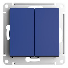 ATLASDESIGN 2-клавишный ПЕРЕКЛЮЧАТЕЛЬ, перекрестный, 2 x сх. 7, 10АХ, механизм, АКВАМАРИН, ATN001173