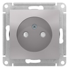 ATN000349 - AtlasDesign РОЗЕТКА без заземления со шторками, 16А, механизм, АЛЮМИНИЙ