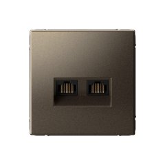 РОЗЕТКА двойная компьютерная RJ45+RJ45, кат.6А , Art Gallery, цвет Мокко, GAL000688