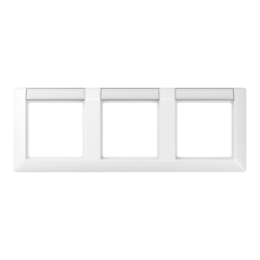 AS5830NAWW Рамка 3-кратная с полем для надписи для горизонтальной установки; белая
