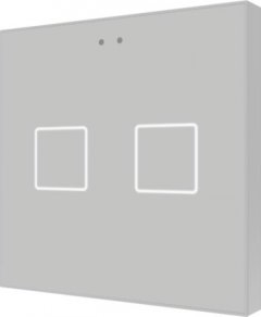 Выключатель сенсорный KNX Flat F2, 2-кнопочный, в уст. коробку, цвет серебро