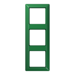 AS583BFGN Рамка 3-кратная для вертикальной и горизонтальной установки; термопласт, зеленая