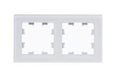 ATN330102 - AtlasDesign Nature Рамка на 2 поста, стекло белое матовое