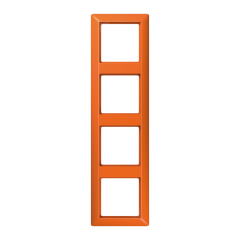 AS584BFO Рамка 4-кратная для вертикальной и горизонтальной установки; термопласт, оранжевая