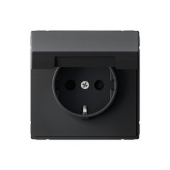 РОЗЕТКА с заземл., со шторками, с крышкой, 16 А, IP20 , Art Gallery, цвет Карбон, GAL001046