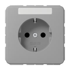 CD1520BFKINAGR Штепсельная розетка SCHUKO 16A 250V  с защитой от детей и полем для надписи; серая