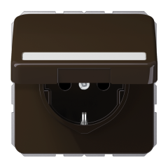 CD1520BFNAKLBR Штепсельная розетка SCHUKO 16A 250V  с полем для надписи и защитой от влажности; коричневая