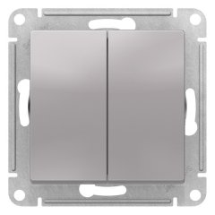 ATN440351 - AtlasDesign AQUA 2-клавишный ВЫКЛЮЧАТЕЛЬ, IP44, сх.5, 10АХ, механизм, АЛЮМИНИЙ