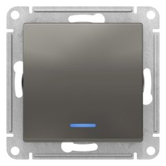 ATN000913 - AtlasDesign 1-клавишный ВЫКЛЮЧАТЕЛЬ с подсветкой, схема 1а, 10АХ, механизм, СТАЛЬ