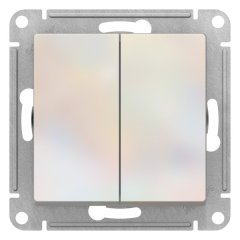 ATN000465 - AtlasDesign 2-клавишный ПЕРЕКЛЮЧАТЕЛЬ, схема 6, 10АХ, механизм, ЖЕМЧУГ