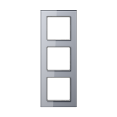 Рамка для вертикальной и горизонтальной установки, 3 поста, стекло Серый, Jung AC583GLKG
