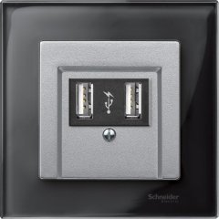 MTN297960; Merten SM Накладка аудиорозетки двойной (мех М46701х) алюминий Schneider Electric