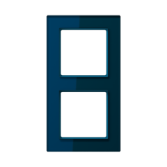 Рамка для вертикальной и горизонтальной установки, 2 поста, стекло Синий, Jung AC582GLNB