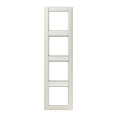 AS584NA Рамка 4-кратная с полем для надписи для горизонтальной и вертикальной установки; слоновая кость