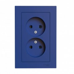 ATN001120 - AtlasDesign РОЗЕТКА двойная без заземления,16А, в сборе, АКВАМАРИН