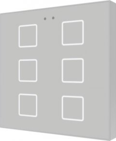 Выключатель сенсорный KNX Flat F6, 6-кнопочный, в уст. коробку, цвет серебро