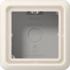 CD581AW Коробка накладная  с рамкой, 1-кратная, слоновая кость