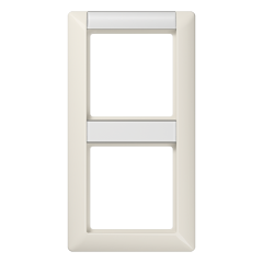 AS582NA Рамка 2-кратная с полем для надписи для горизонтальной и вертикальной установки; слоновая кость