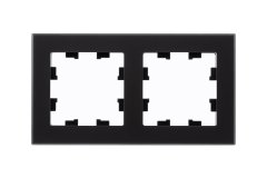 ATN331002 - AtlasDesign Nature Рамка на 2 поста, стекло черное матовое