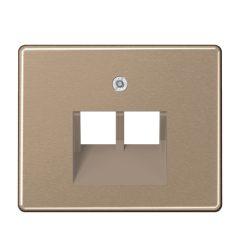 SL569-2UAGB Крышка для сдвоенной телефонной и компьютерной розетоки UAE; золотая бронза