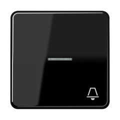 CD590KO5KSW Клавиша с окошком и символом звонок для выключателей с подсветкой; черная