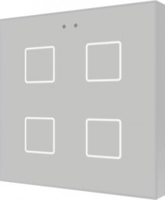 Выключатель сенсорный KNX Flat F4, 4-кнопочный, в уст. коробку, цвет серебро