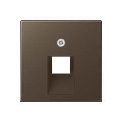 A569-1PLUAMO A 500,Крышка для одинарной телефонной и компьютерной розетки UAE, мокко