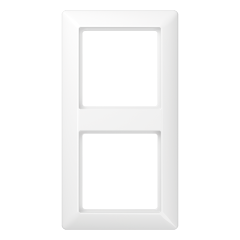 AS582BFWW Рамка 2-кратная для вертикальной и горизонтальной установки; термопласт, белая