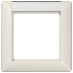 AS581NA Рамка 1-кратная для вертикальной и горизонтальной установки с полем для надписи; слоновая кость