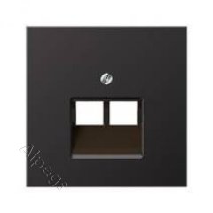 EcoProfi Накладка на двойные UAE-розетки, термопласт, черный матовый EP569-2BFPLUASWM