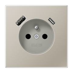 Розетка, франко-бельгийской системы, c USB зарядным устройством, ES 1520 F-15 CA