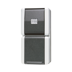 871W Комбинация - розетка и однополюсный выключатель; для накладного монтажа IP44