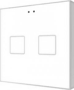 Выключатель сенсорный KNX Flat F2, 2-кнопочный, в уст. коробку, цвет глянцевый белый