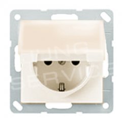 AS520KL Штепсельная розетка SCHUKO 16A 250V  с откидной крышкой; слоновая кость
