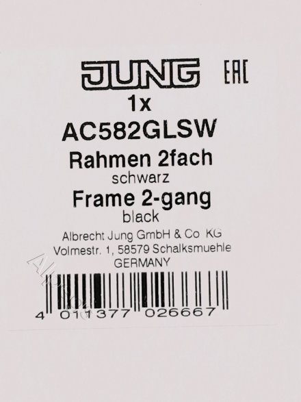 AC582GLSW Рамка 2-кратная; черная