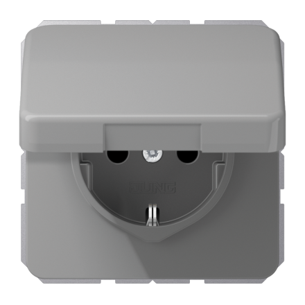 CD1520BFKLGR Штепсельная розетка SCHUKO 16A 250V  с защитой от влажности; серая