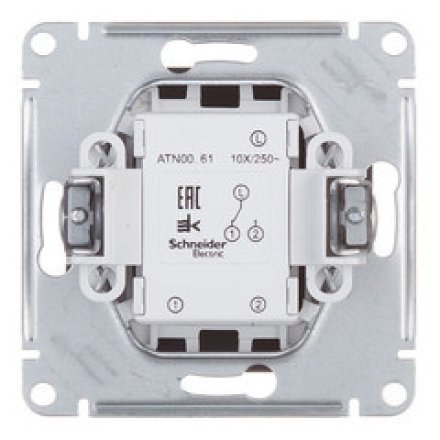 ATN001061 - AtlasDesign 1-клавишный ПЕРЕКЛЮЧАТЕЛЬ, схема 6, 10АХ, механизм, КАРБОН