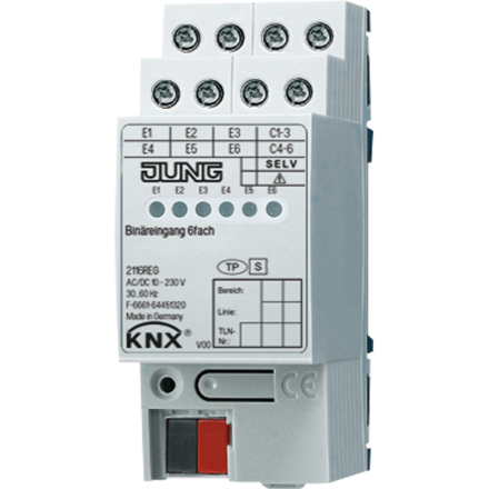 Бинарный вход, 6 каналов, 2116REG